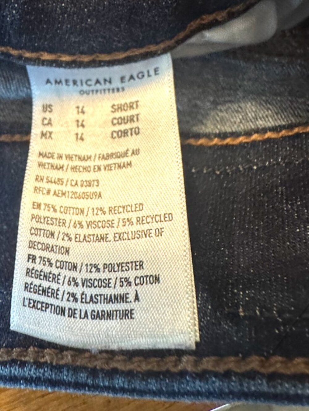 American Eagle Kick Boot Jeans Women's Size 14 Short Medium Wash (WJAE41) - Picture 7 of 9